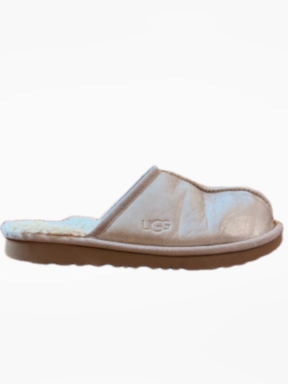 UGG Kids’ Keegan Metallic UGGplush Faux Fur Lined Slipper (Big Kid)